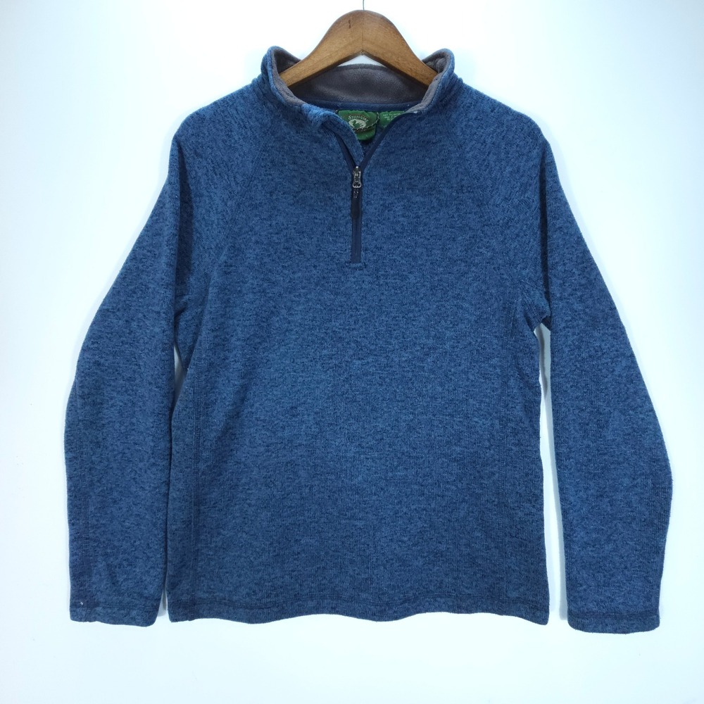 Vtg Stillwater Supply Co Pullover Mens Medium Blue Quarter Zip Fleece Sweater